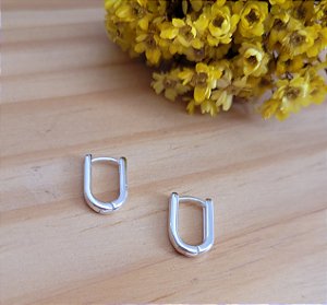 Argola Click em U 1,3 cm - Prata 925