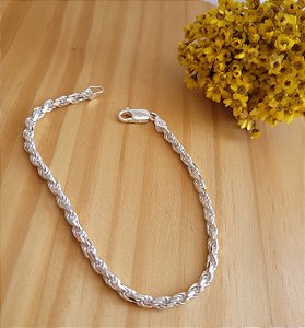 Pulseira Cordão Baiano 3,4 mm- Prata 925