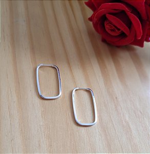 Argola Retangular 24,8 mm - Prata 925