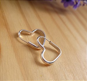 Argola Coração 15 mm - Prata 925
