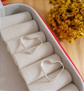 Argola Coração 14 mm - Prata 925