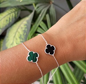 Pulseira Trevo 14mm  (Inspiração Virginia) - Prata 925