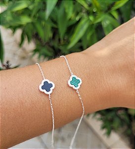 Pulseira Trevo com Zircônia - Prata 925