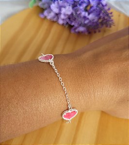 Pulseira Três Corações - Prata 925