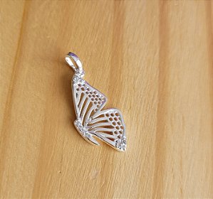 Pingente Asa Borboleta com Zircônias  - Prata 925