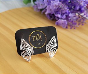 Brinco Asa Borboleta com Zircônia - Prata 925