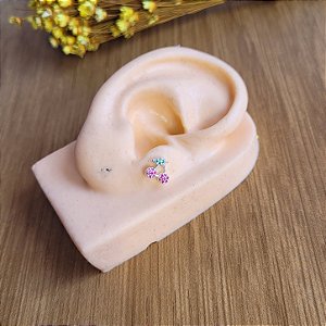 Piercing tragus / Anti Tragus Cereja - Prata 925