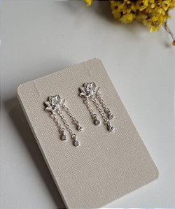 Brinco Flor de Lotus - Prata 925