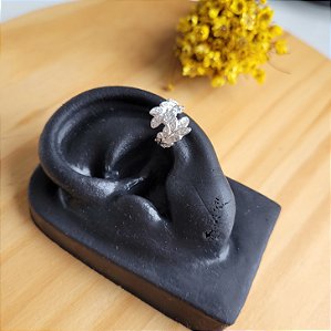 Piercing Fake Folhagem Cravejada - Prata 925