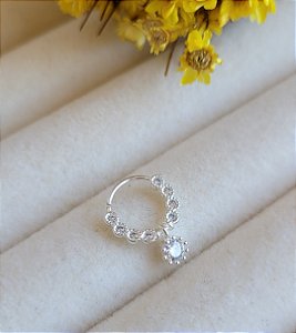 Piercing Daith/Helix Zircônias e ponto de Luz - Prata 925