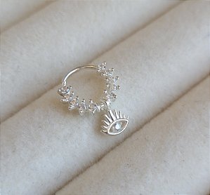 Piercing Daith/ Helix Olho Grego e Zircônias - Prata 925