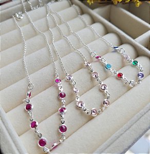 Chocker 8 Zircônias - Prata 925