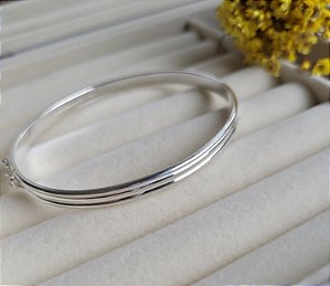 Bracelete Três Fios com Fecho - Prata 925