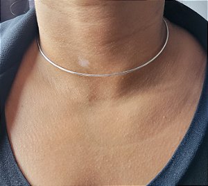 Colar Aro Chocker  Aberto - Prata 925