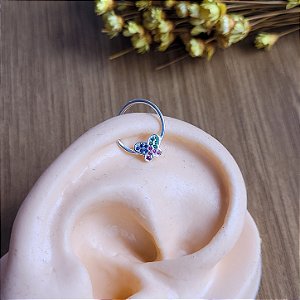 Piercing Helix / Daith Borboleta Color - Prata 925