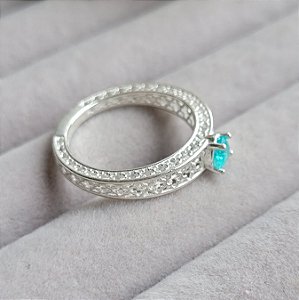 Anel Solitário Trevo Vazado - Prata 925