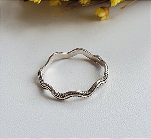 Anel Ondulado Bali - Prata 92