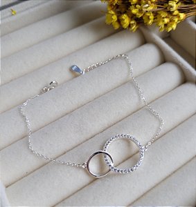 Pulseira Elos Vazados Liso e c/ Zircônias - Prata 925