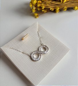 Colar Infinito Baguete- Prata 925
