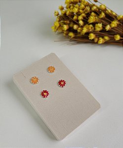 Brinco Infantil Flor Resina - Prata 925