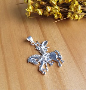 Pingente São Jorge Guerreiro - Prata 925