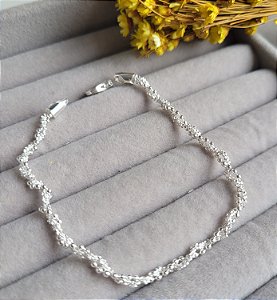 Pulseira Trança F2 Bolinha - Prata 925