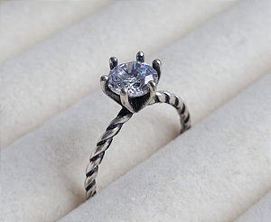 Anel Solitário Bali - Prata 925