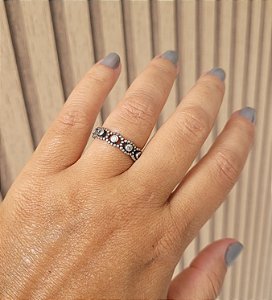 Anel Bali c/ Zircônias - Prata 925