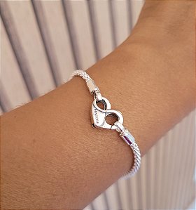 Pulseira Pipoca Fecho Coração p/ Berloque - Prata 925