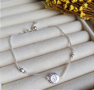 Pulseira Pingente c/ Cravação Ajustável - Prata 925
