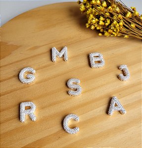 Pingente Letra Cravação Pavê - Prata 925