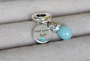 Berloque "Encontre sua Luz" ( Brilha no escuro) - Prata 925