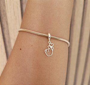 Berloque Coração Dorama - Prata 925