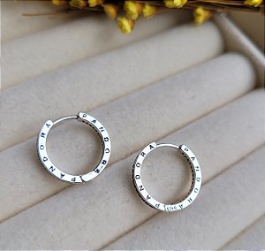 Argola Click c/ Cravação (Inspiração) - Prata 925