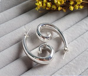 Meia argola Eletroformação Elegance - Prata 925