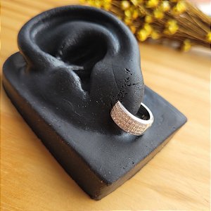 Argola Click Cravação Pavê - Prata 925