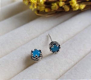 Brinco Bali Coroa c/ Pedra - Prata 925