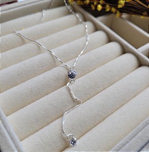 Colar Gravatinha Ponto de Luz - Prata 925