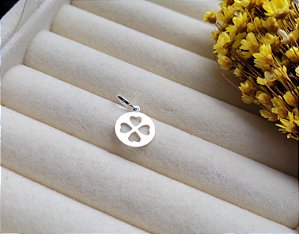 Berloque Trevo Placa - Prata 925