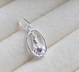 Pingente Medalha Sagrado Coração de Maria - Prata 925