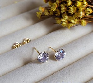 Brinco Redondo Zircônia 8 mm - Semijoias