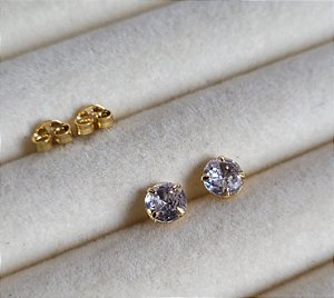 Brinco Redondo Zircônia 6mm - Semijoias