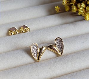 Brinco Coração Mary - Semijoias