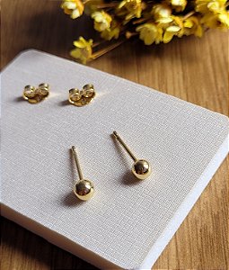 Brinco Bola Lisa 4 mm - Semijoias