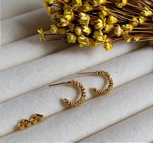 Brinco Meia Argola Espiral 12,5 mm - Semijoias