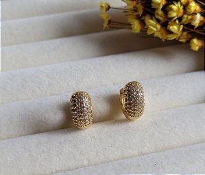 Argola Click Cravação Pavê 6,8 mm - Semijoias