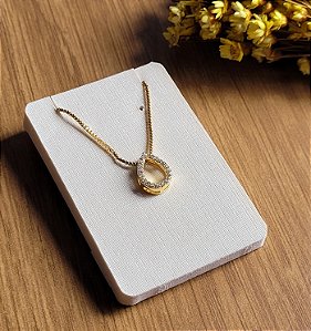 Colar Gota Vazada Cravejada - Semijoias