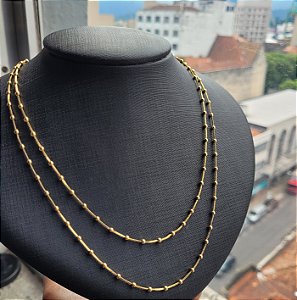 Colar Veneziana V15 com Bola 2,5 mm - Semijoia 18k