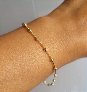 Pulseira Veneziana com Bolinhas - Semijoias