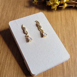 Brinco Torcido com PIngente Gota- Semijoias